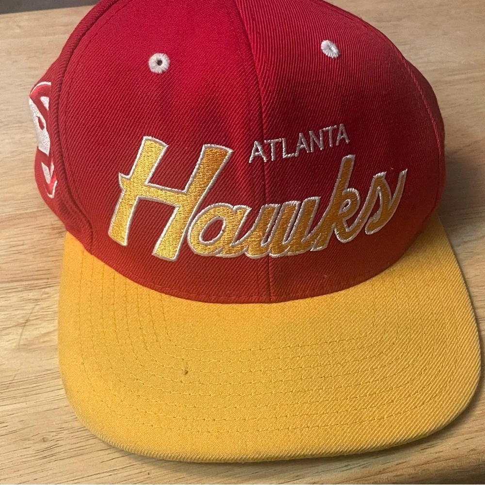 Atlanta Hawks Red and Yellow Cap